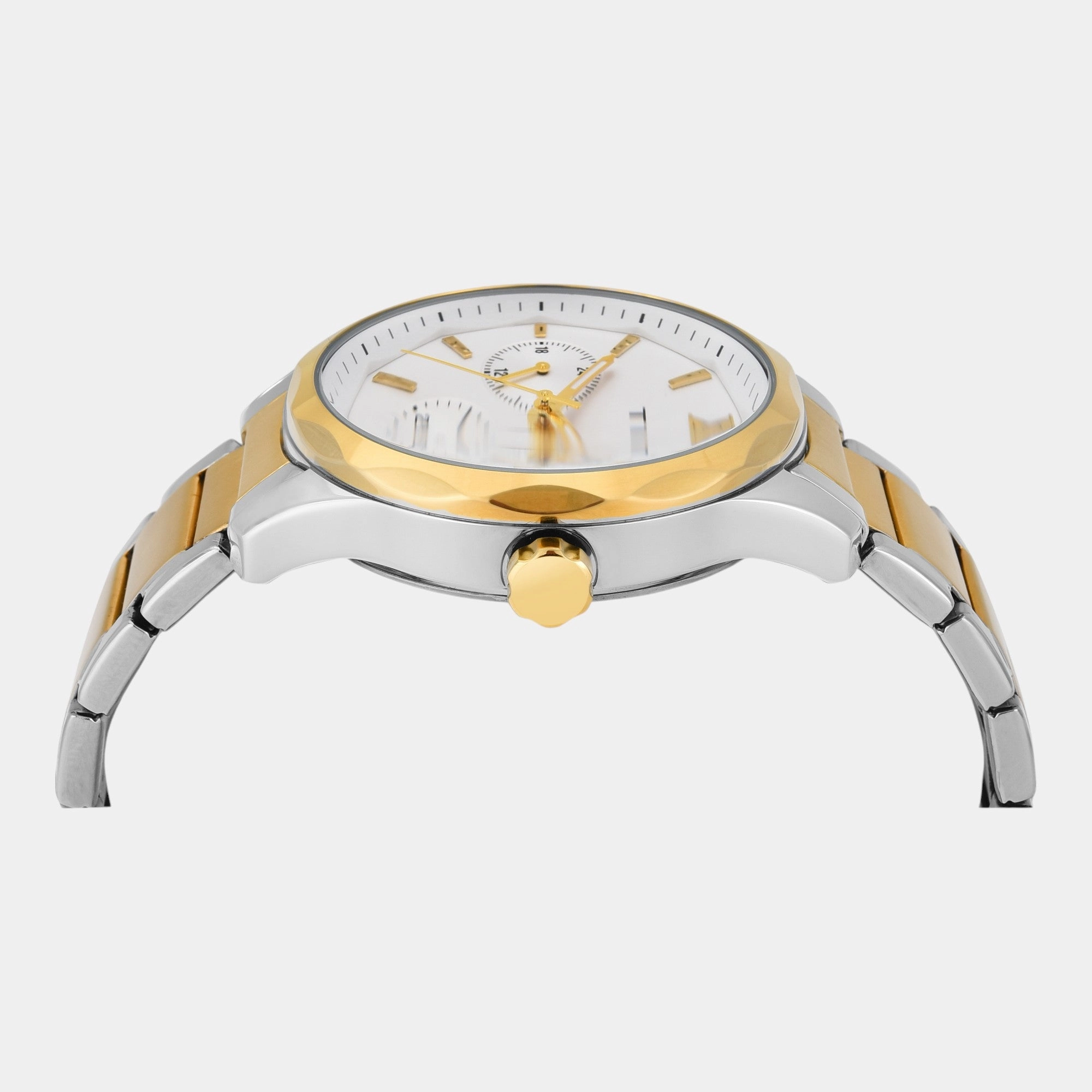 Men Quartz White Dial Multi-Function Stainless Steel Watch TW0TG7624