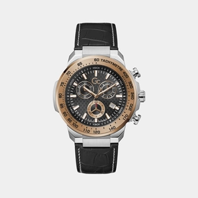 Men's Black Chronograph Genuine Leather Watch Z35003G4MF