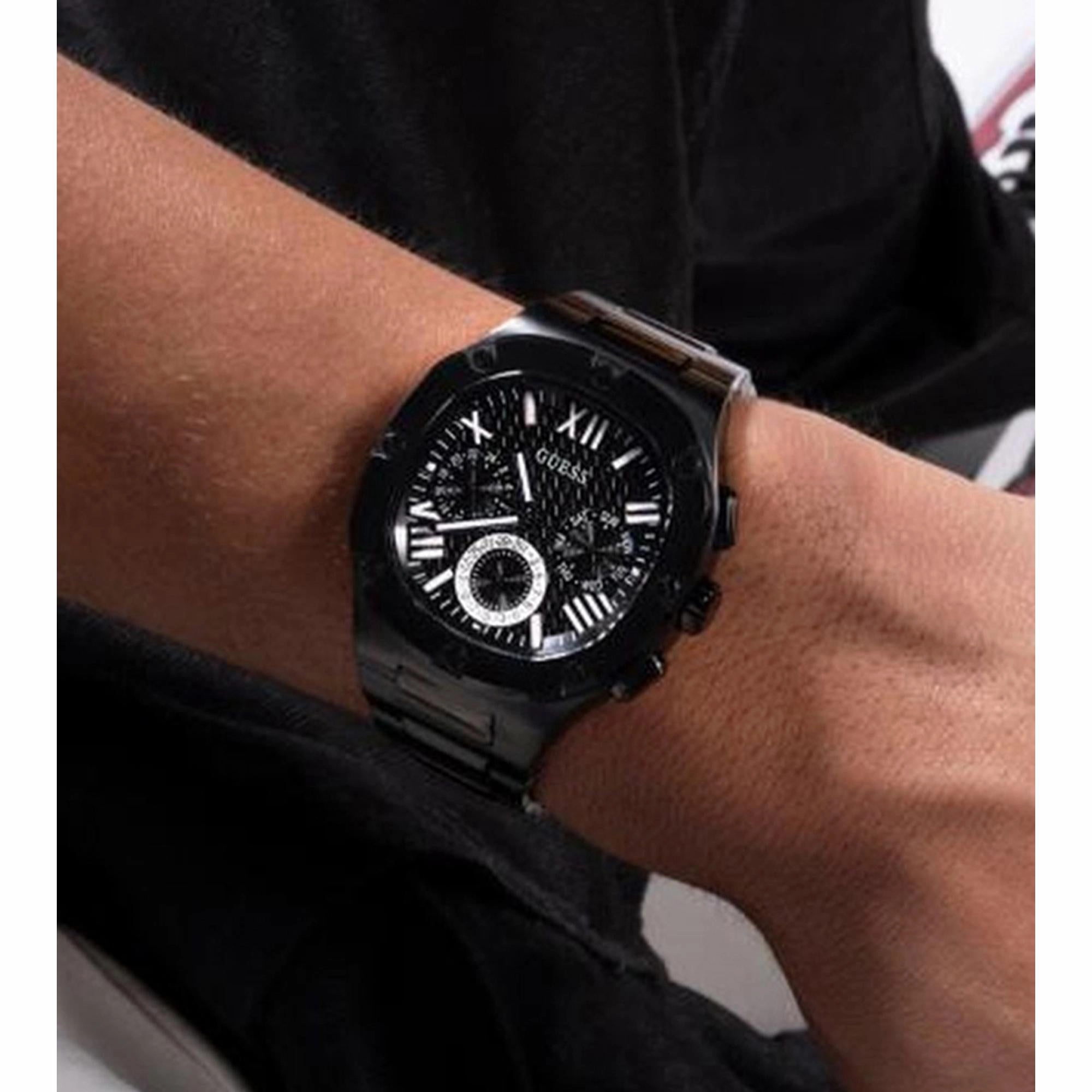 Men's Black Multi-Function Stainless Steel Watch GW0572G3
