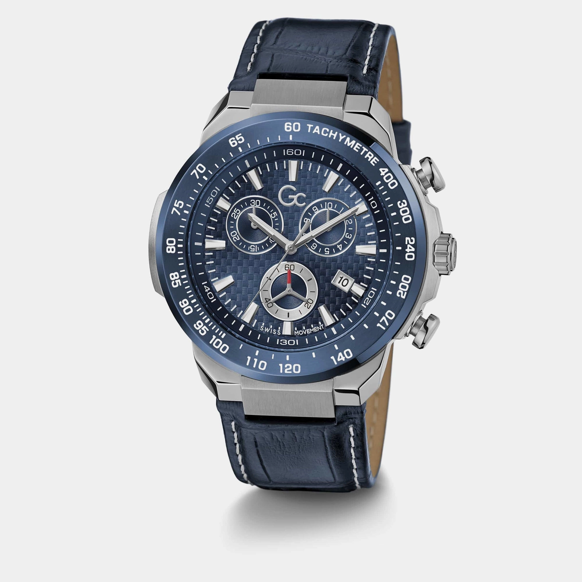 Men's Blue Chronograph Leather Watch Z35004G7MF