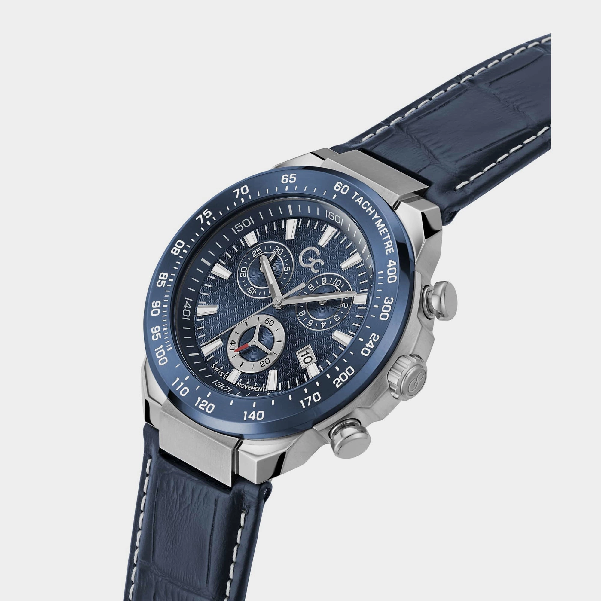 Men's Blue Chronograph Leather Watch Z35004G7MF