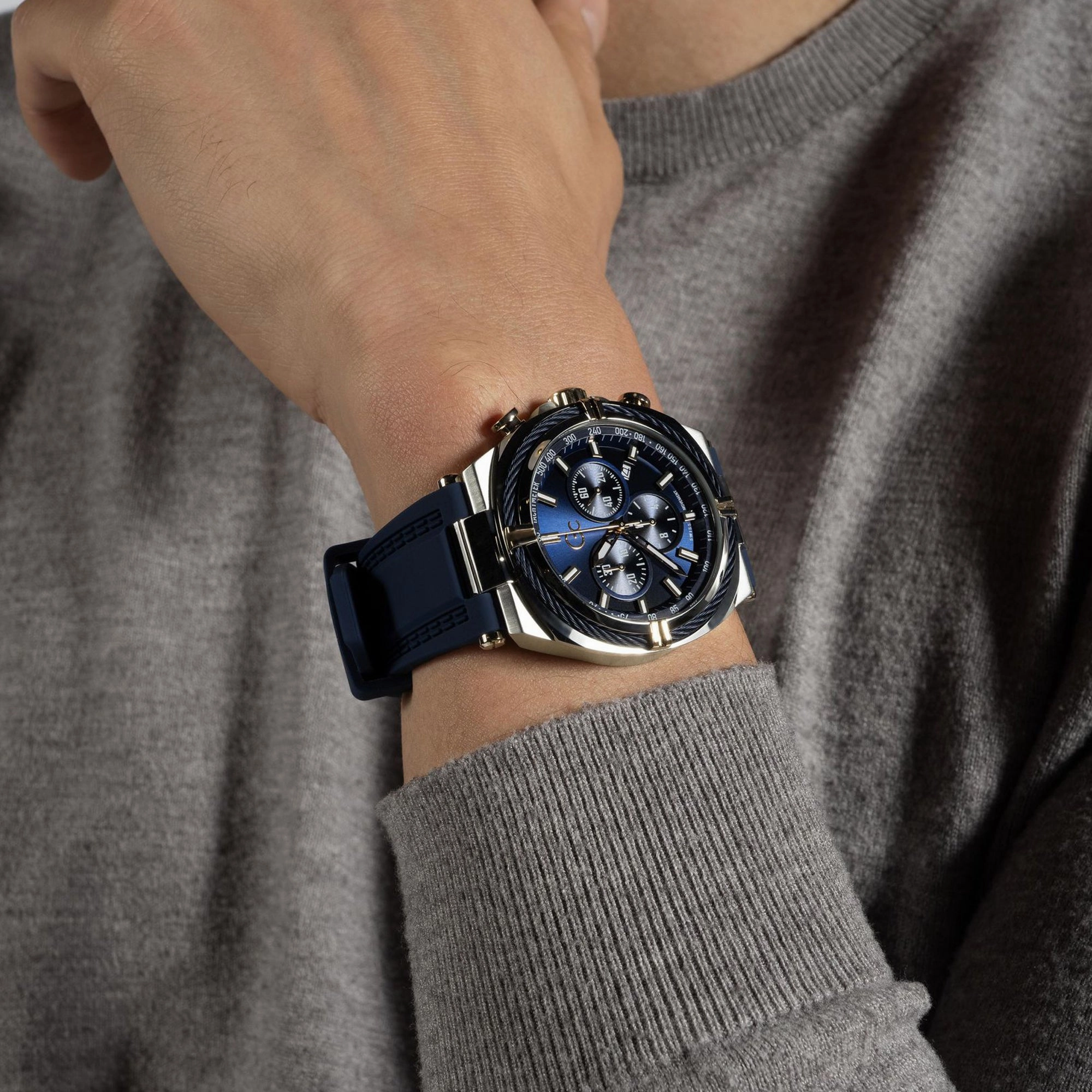 Men's Blue Chronograph Silicone Watch Z32003G7MF