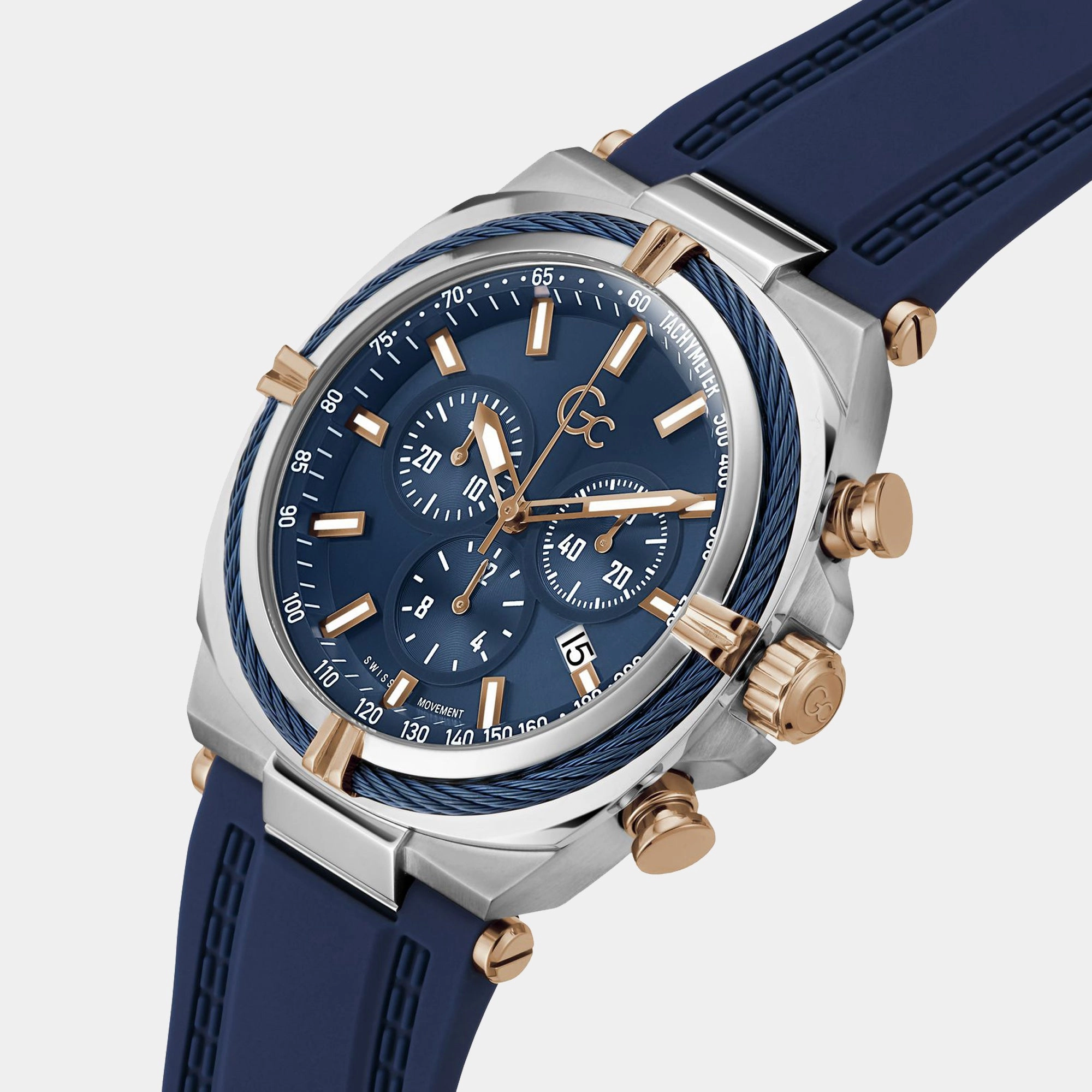Men's Blue Chronograph Silicone Watch Z32003G7MF