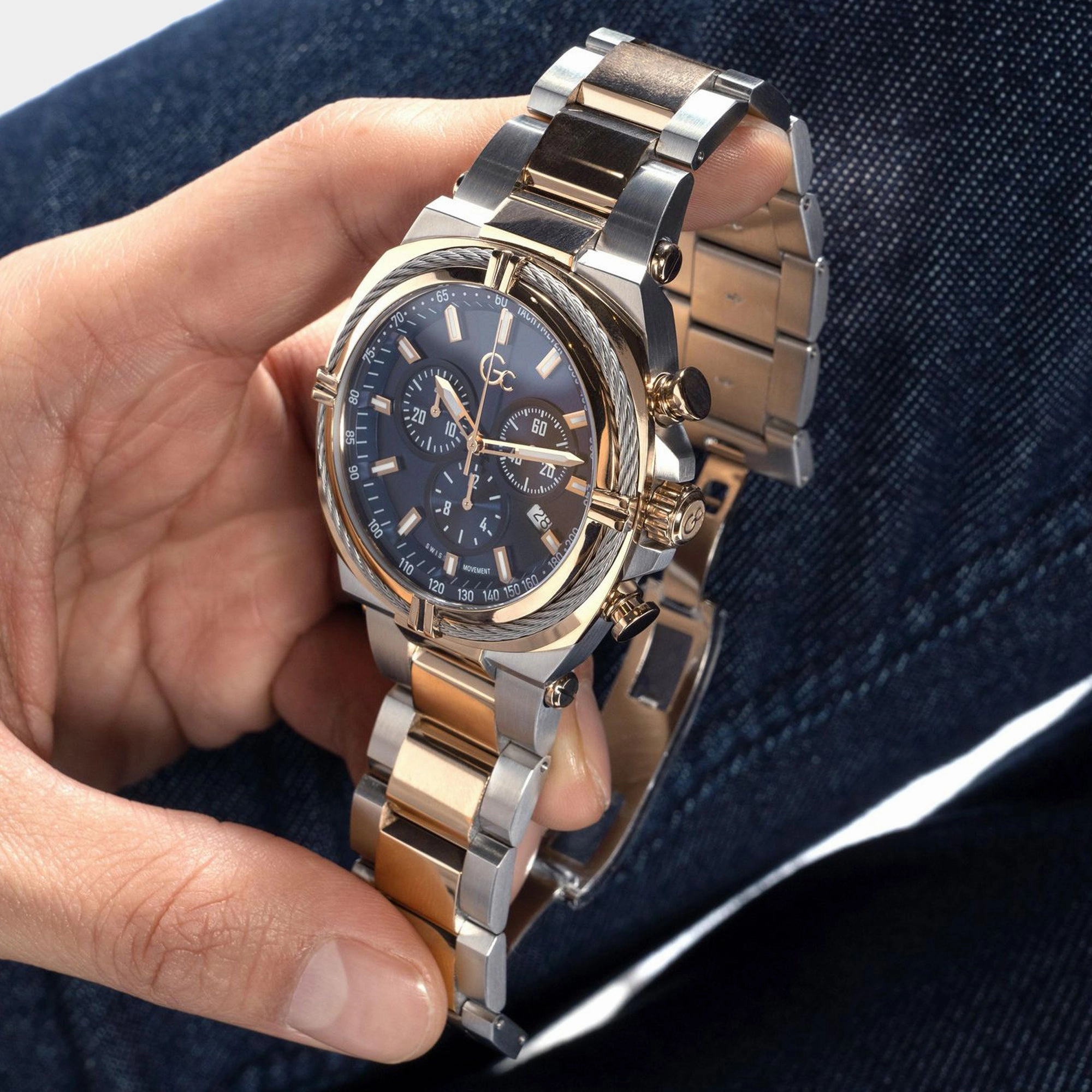 Men's Blue Chronograph Stainless Steel Watch Z32001G2MF