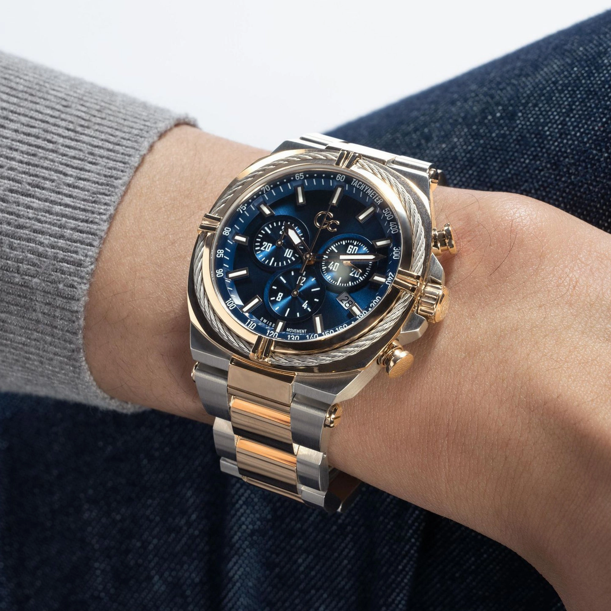 Men's Blue Chronograph Stainless Steel Watch Z32001G2MF