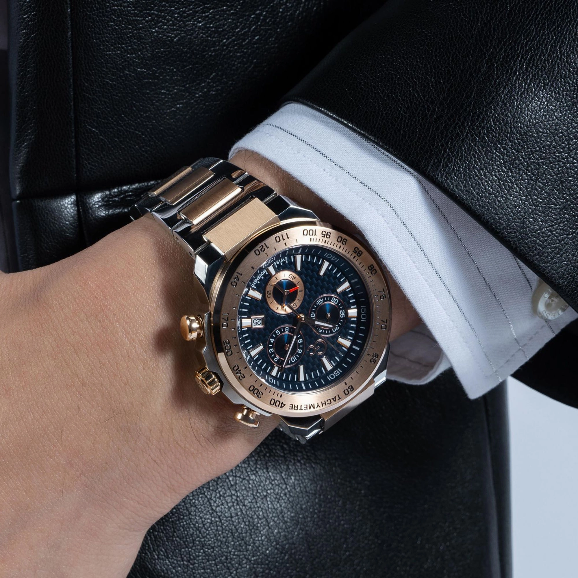 Men's Blue Chronograph Stainless Steel Watch Z35001G7MF