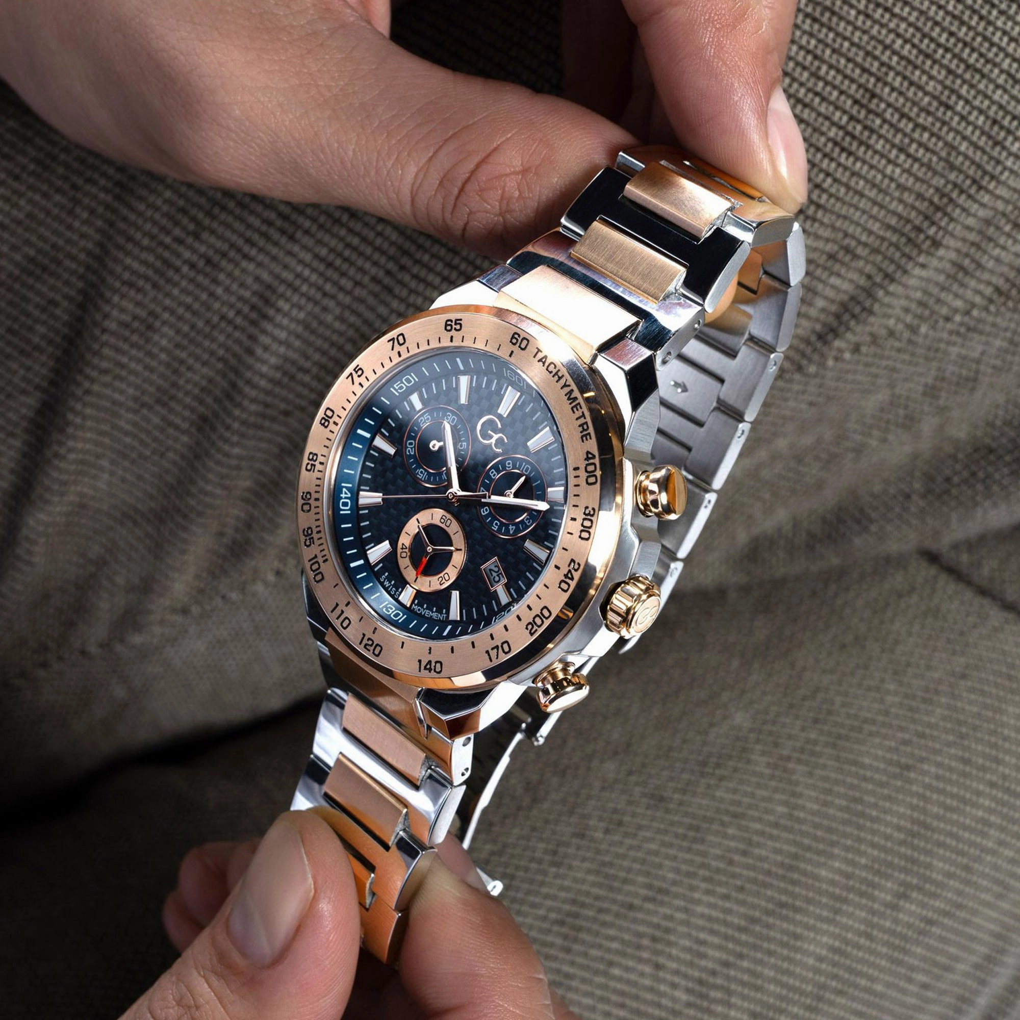 Men's Blue Chronograph Stainless Steel Watch Z35001G7MF