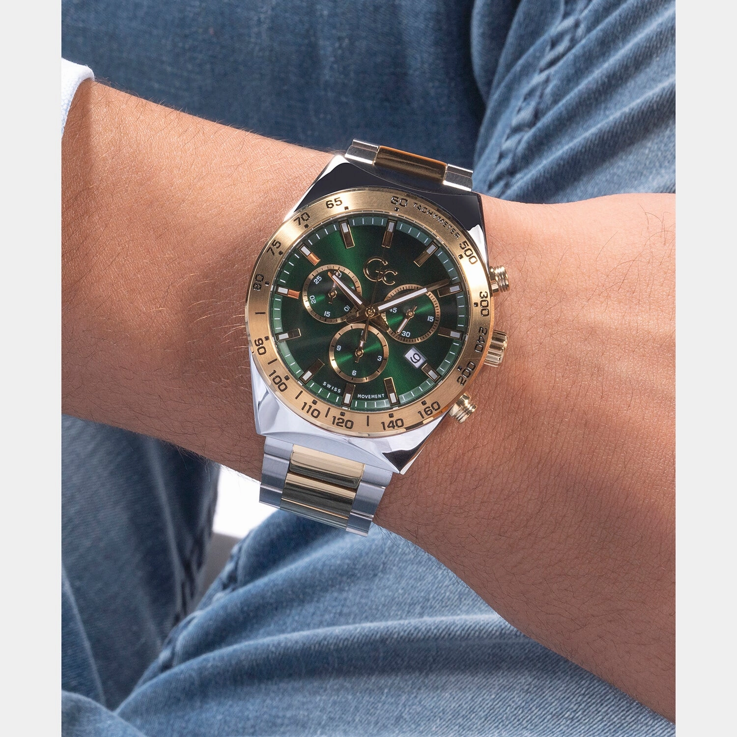 Men's Green Chronograph Stainless Steel Watch Z17001G9MF