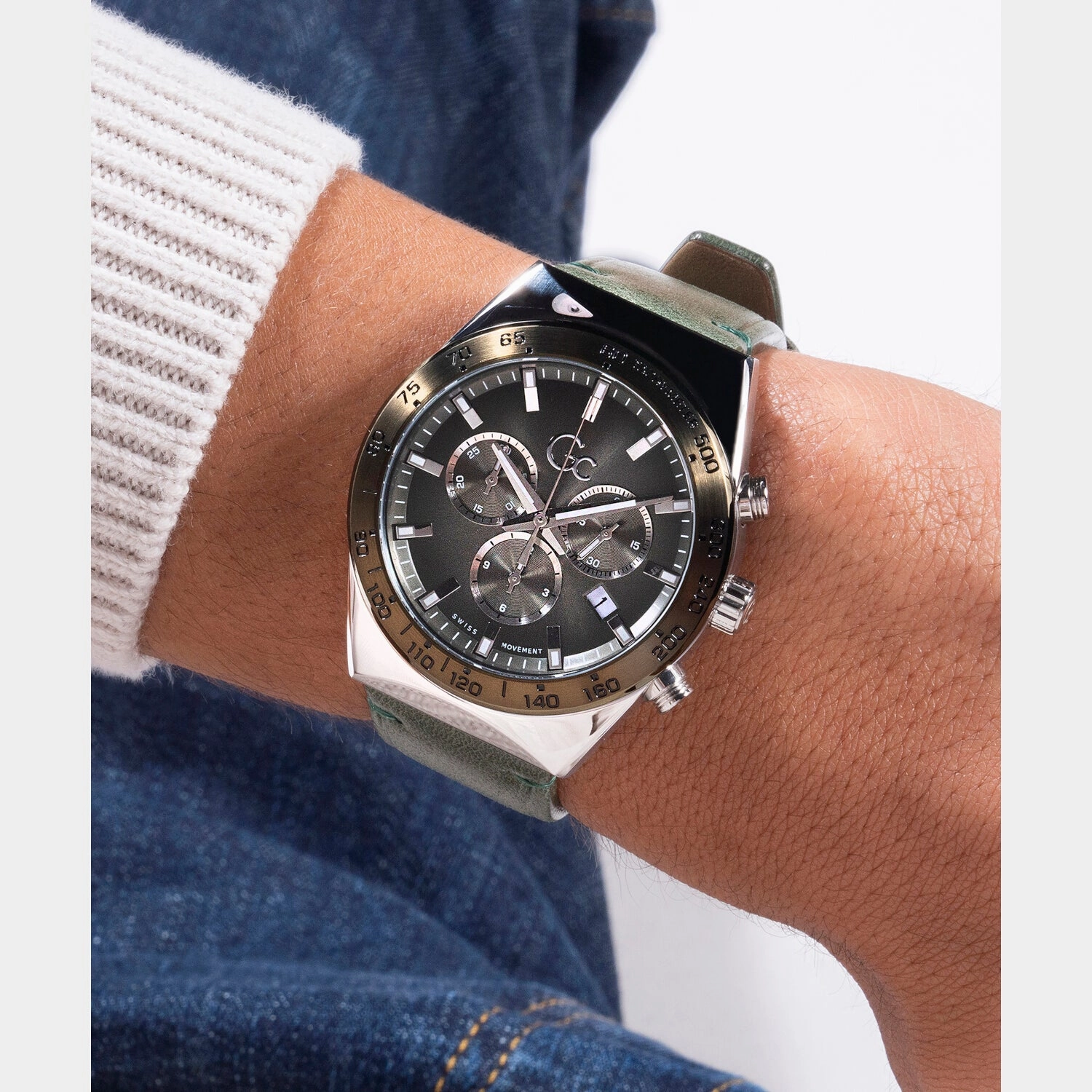 Men's Green Chronograph Stainless Steel Watch Z17004G9MF
