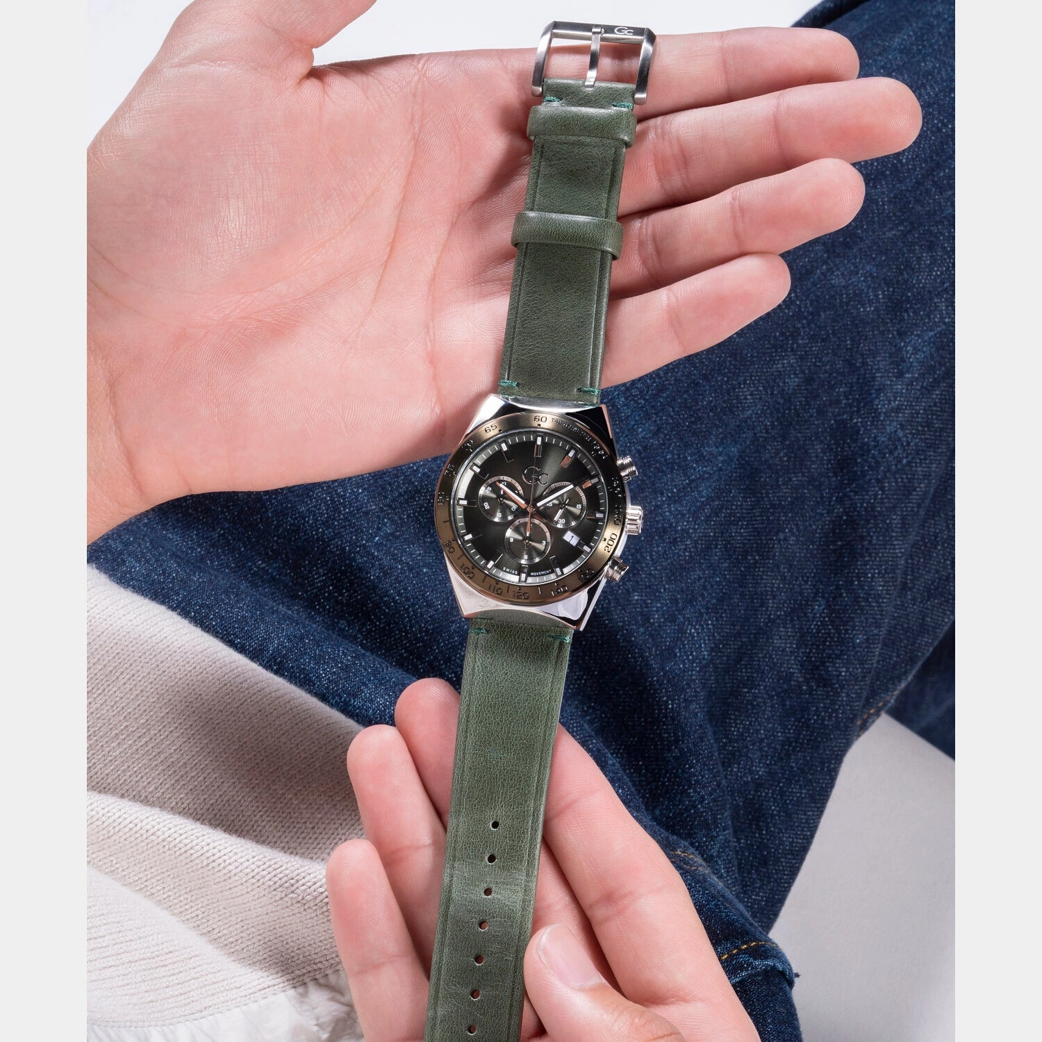 Men's Green Chronograph Stainless Steel Watch Z17004G9MF