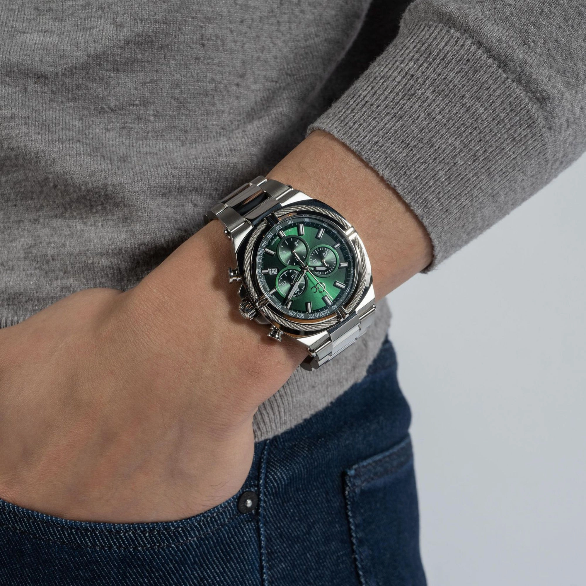 Men's Green Chronograph Stainless Steel Watch Z32002G9MF