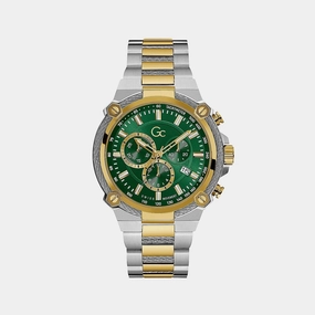 Men's Green Stainless Steel Chronograph Watch Y24014G9MF