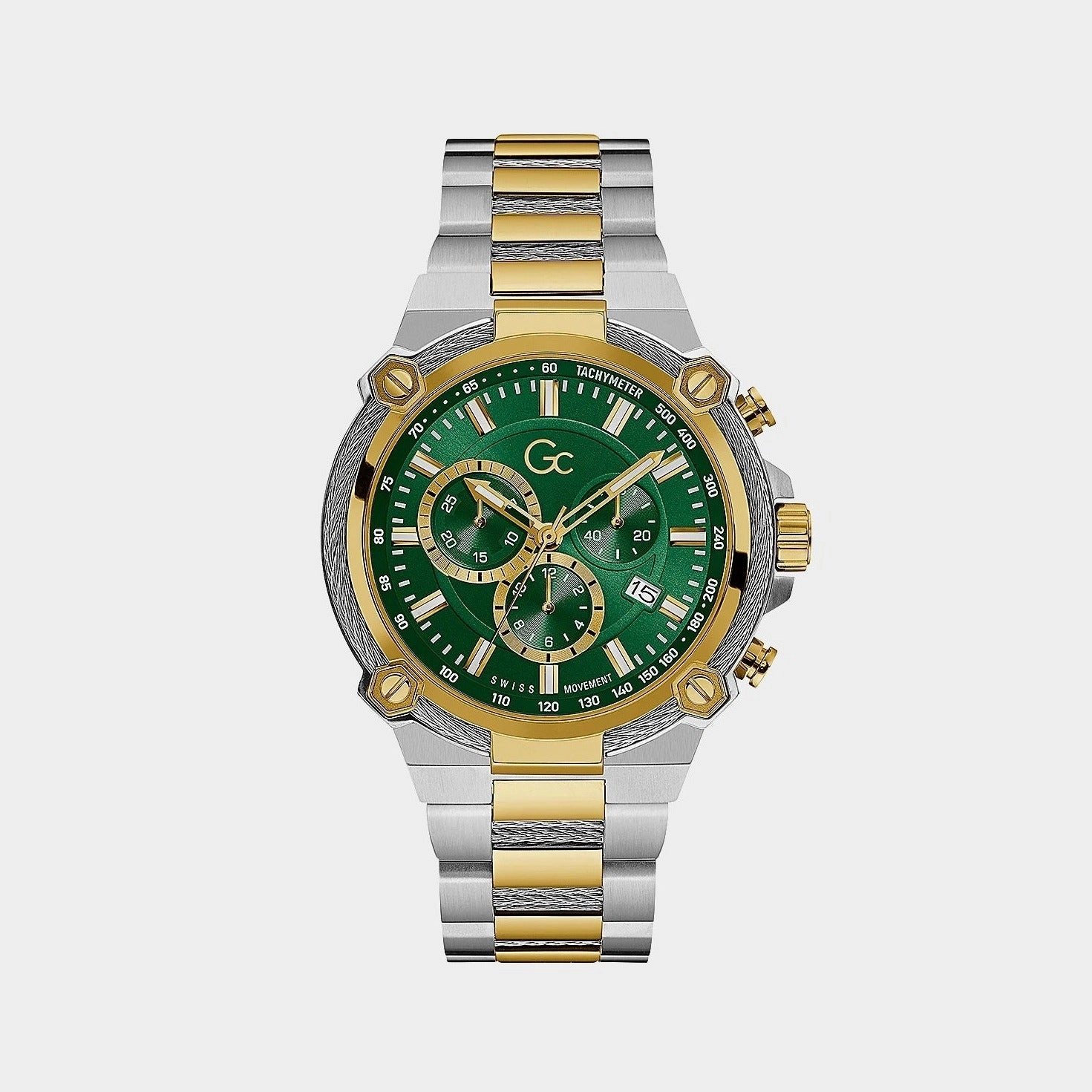 Men's Green Stainless Steel Chronograph Watch Y24014G9MF