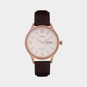 Men's Silver Analog Leather Watch TWEG18402