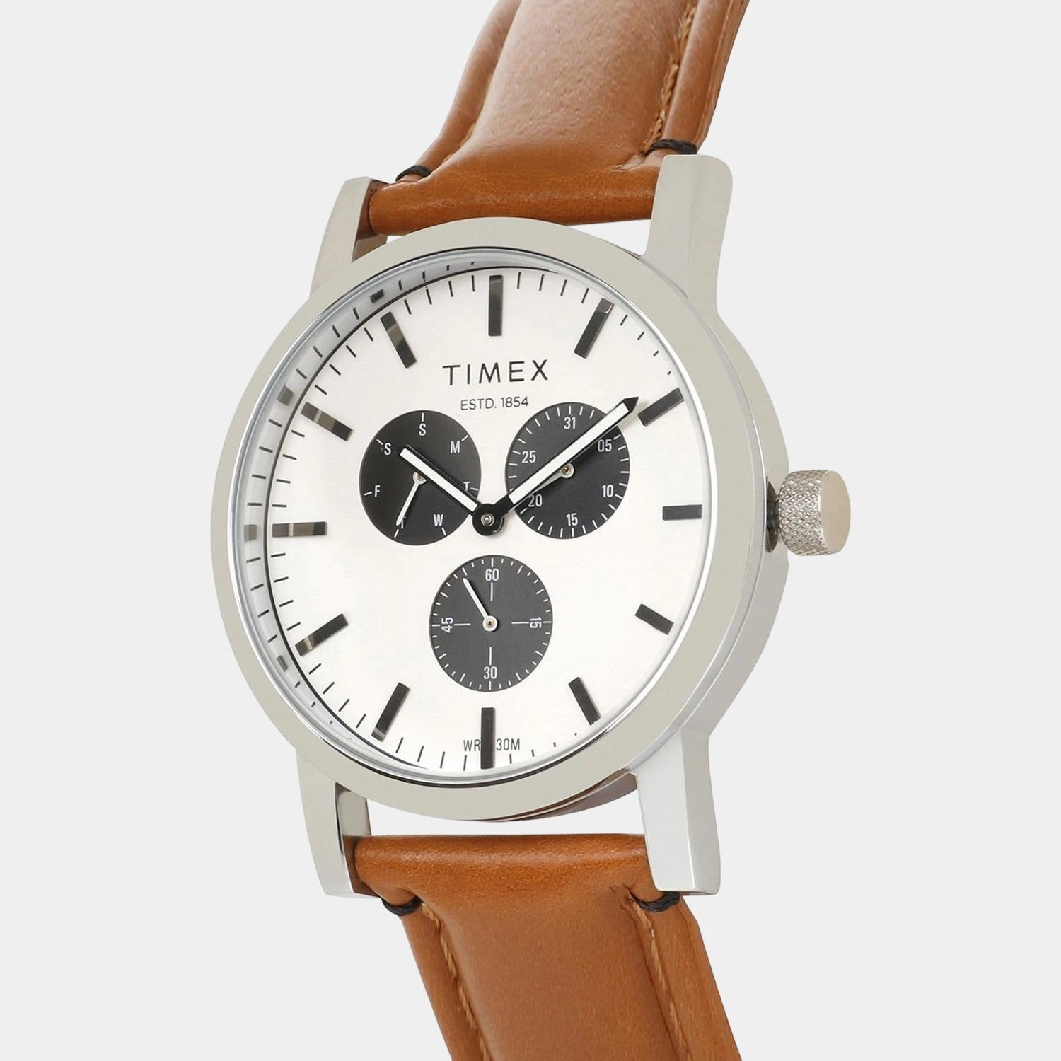Men Silver Analog Leather Watch TWEG16605