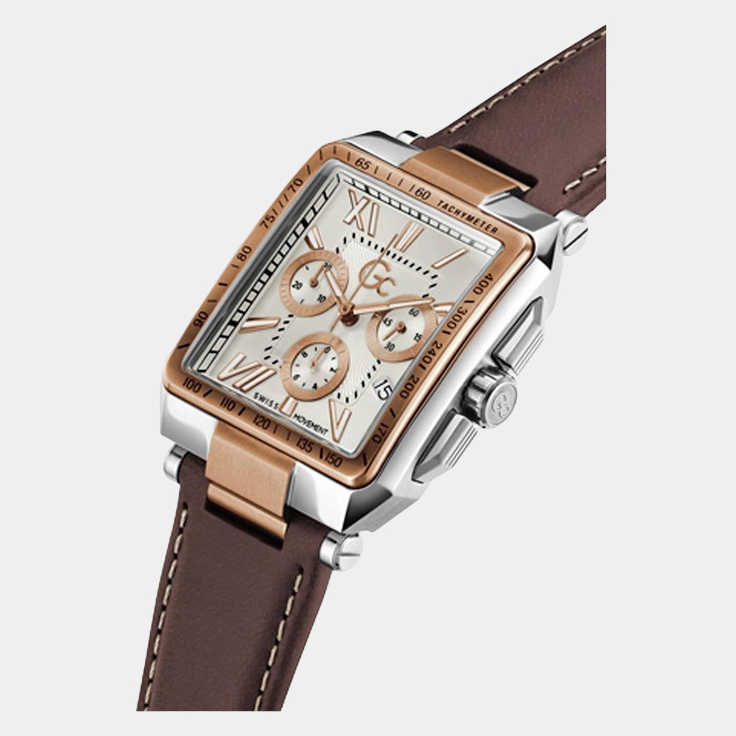 Men White Leather Chronograph Watch Z06002G1MF