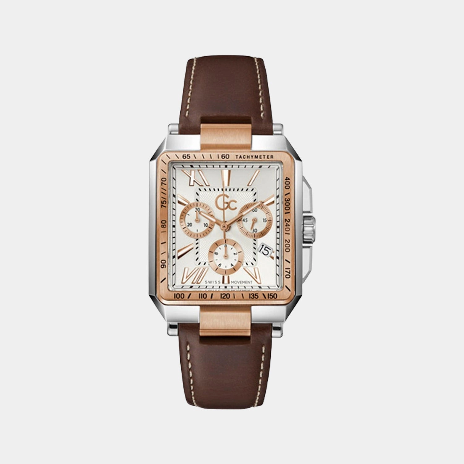 Men White Leather Chronograph Watch Z06002G1MF