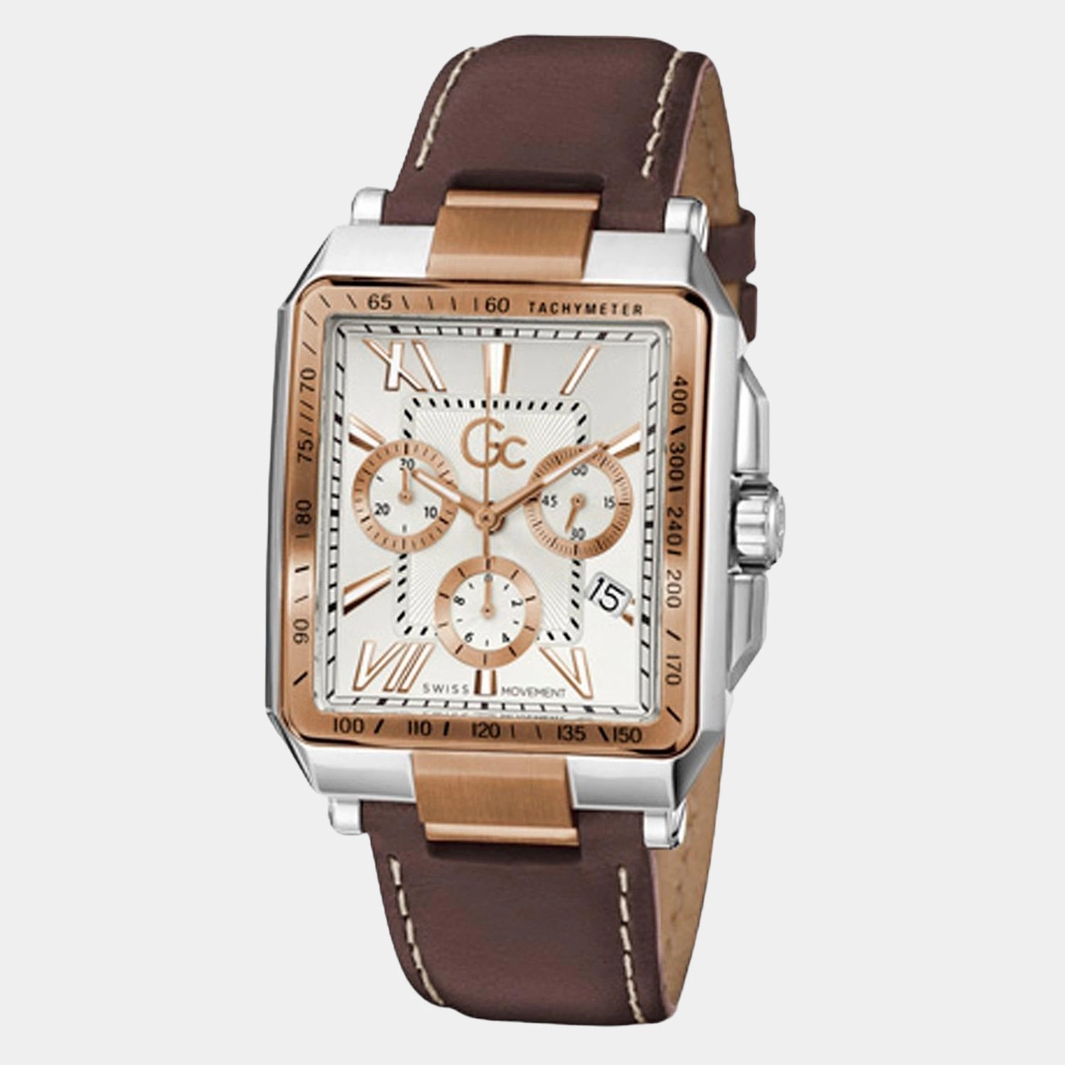 Men White Leather Chronograph Watch Z06002G1MF