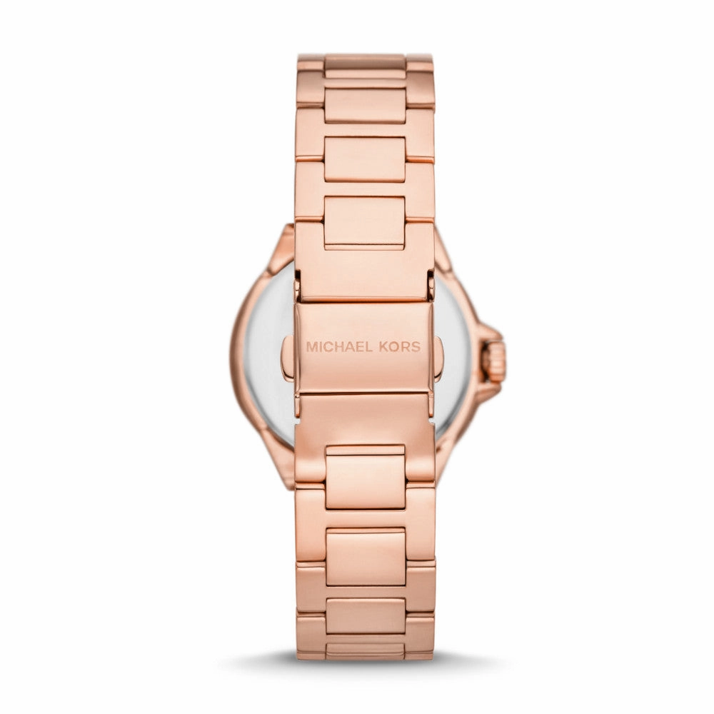 Michael Kors Camille Three-Hand Rose Gold-Tone Stainless Steel Watch MK7256