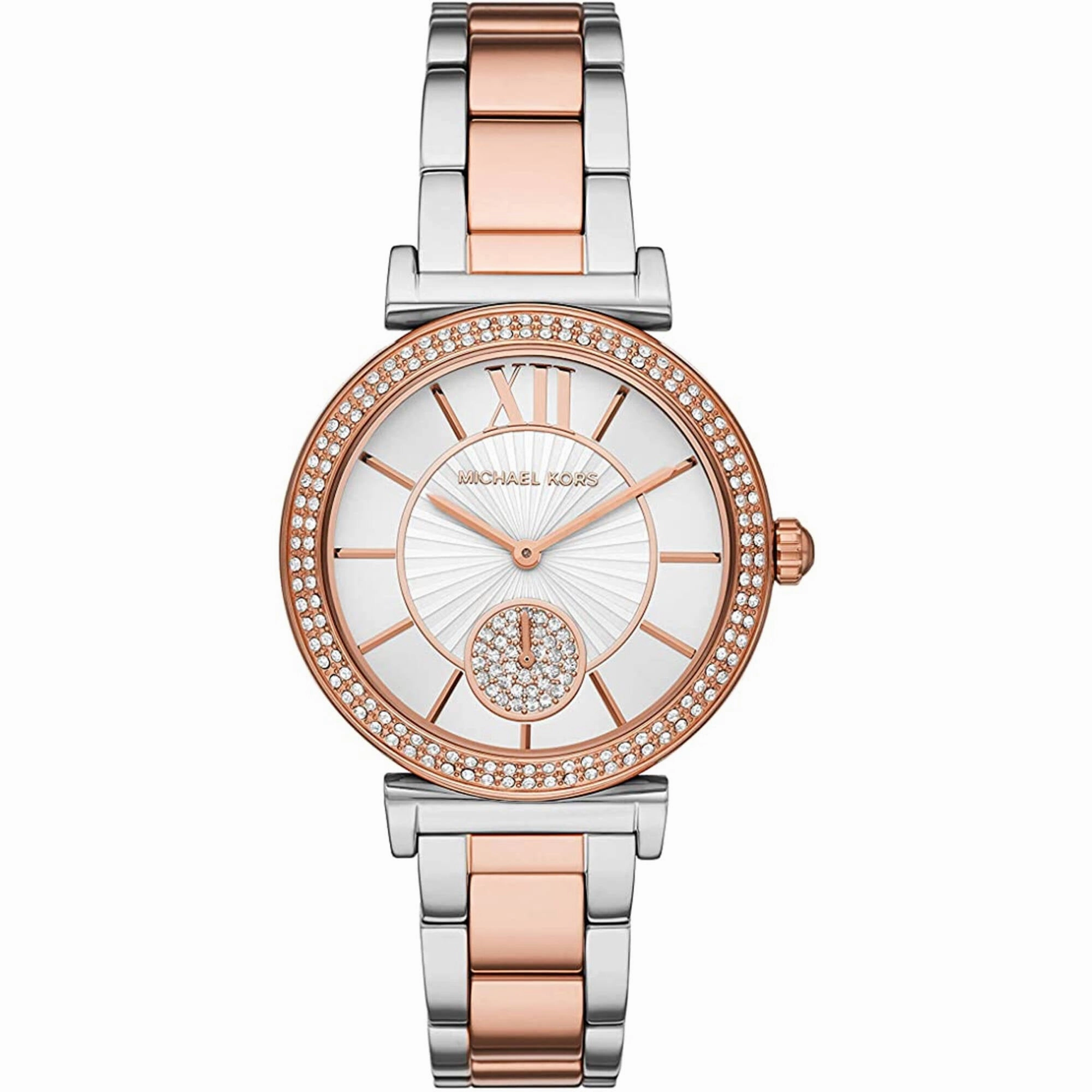 Michael Kors Women's Watch - Abbey White Dial Two Tone Steel Bracelet | MK4616