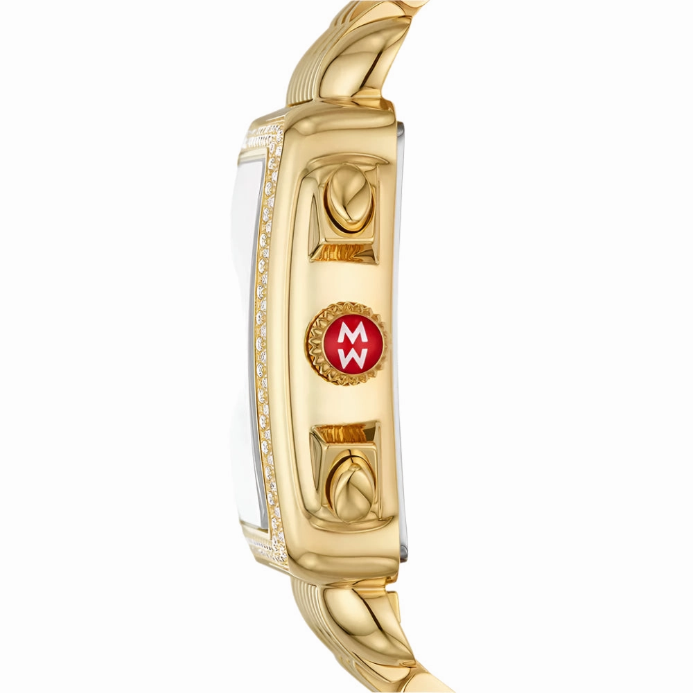 Michele Deco 18k Gold-Plated Diamond Watch