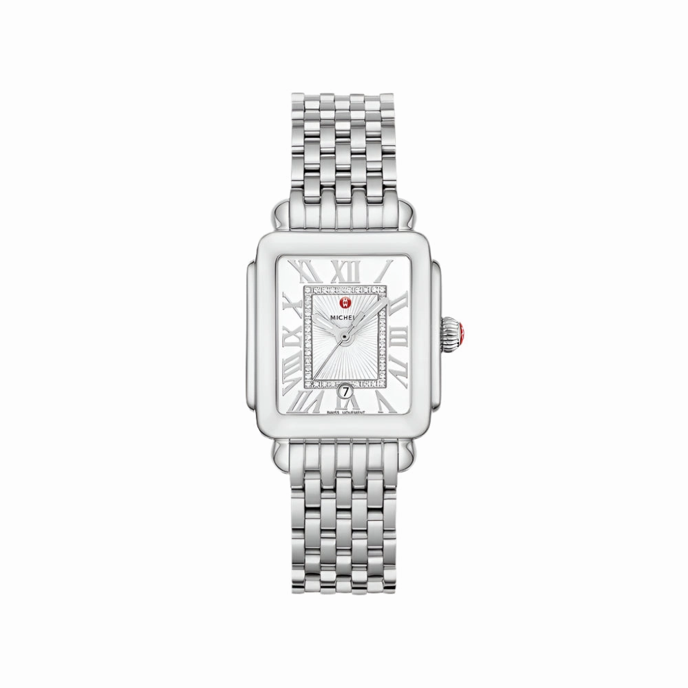 Michele Deco Madison Mid Stainless Steel Diamond Dial Watch