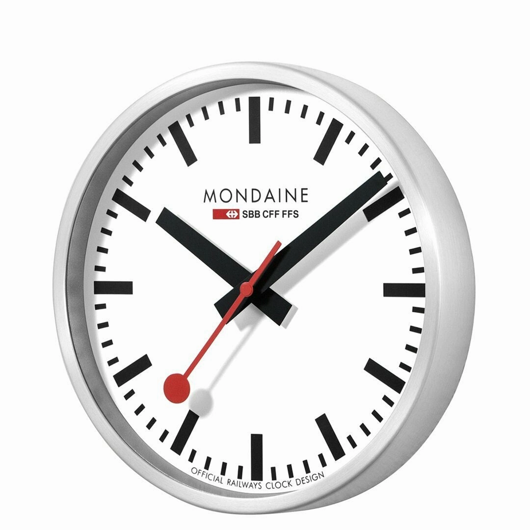 Mondaine Classic Aluminium Quartz Wall Clock for Home and Office