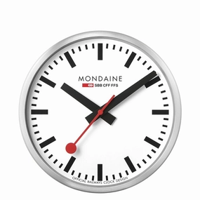 Mondaine Classic Aluminium Quartz Wall Clock for Home and Office