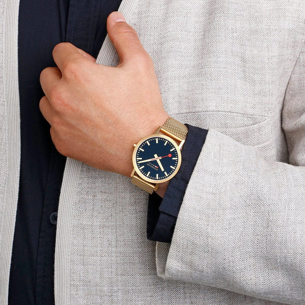 Mondaine Classic Deep Ocean Blue Stainless Steel Watch A660.30360.40SBM