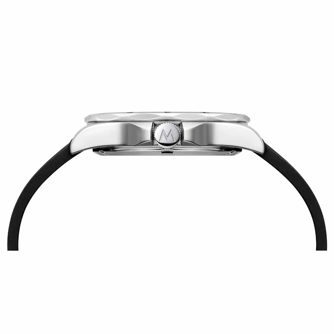 Mondaine Numeri White Dial Black Silicone Strap Watch MSN.4211B.RB