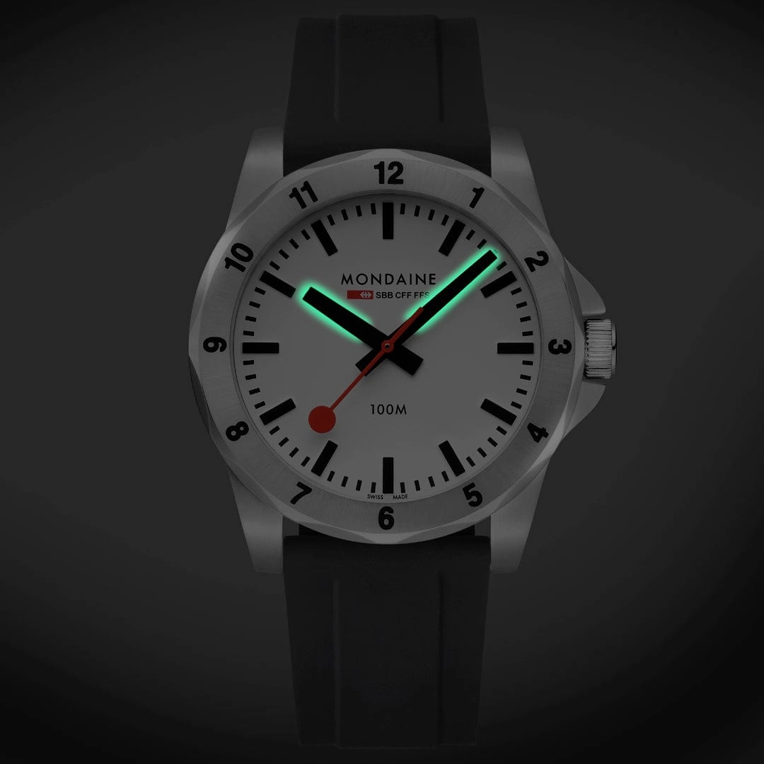 Mondaine Numeri White Dial Black Silicone Strap Watch MSN.4211B.RB
