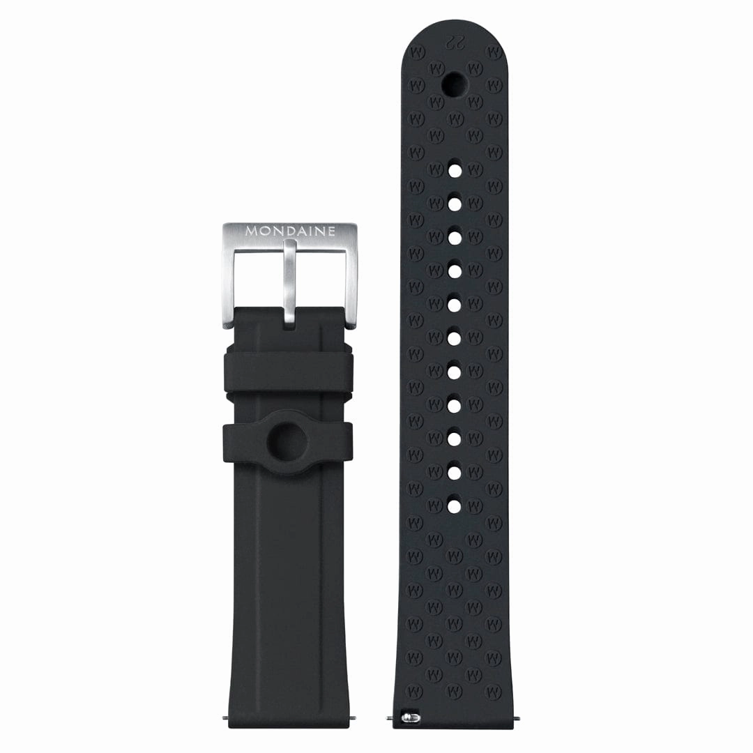 Mondaine Numeri White Dial Black Silicone Strap Watch MSN.4211B.RB