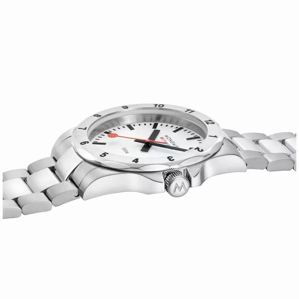 Mondaine Numeri White Dial Stainless Steel Bracelet Watch MSN.4211B.SK