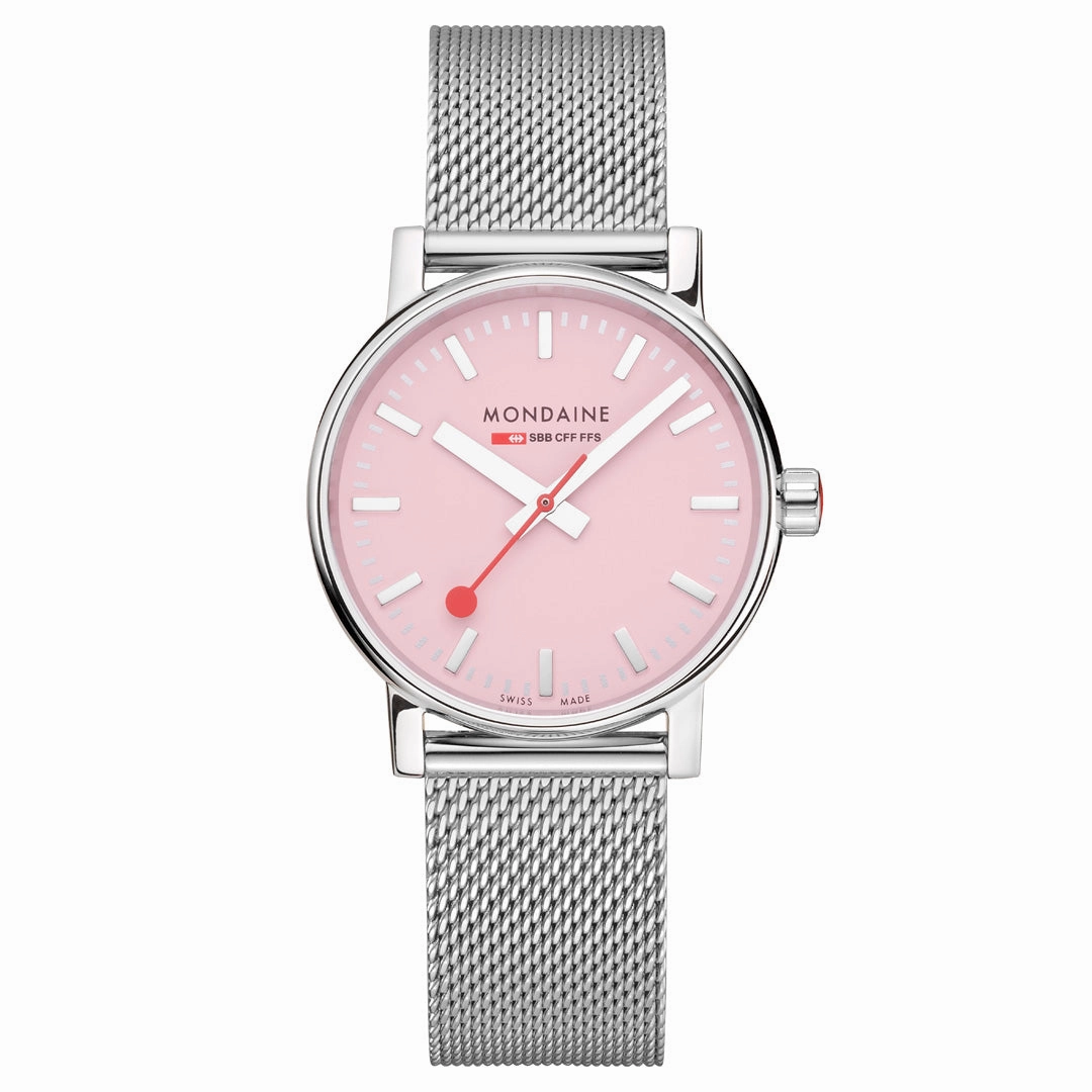 Mondaine Official Swiss Railways Evo2 35mm Sunrise Pink Watch MSE.35130.SM