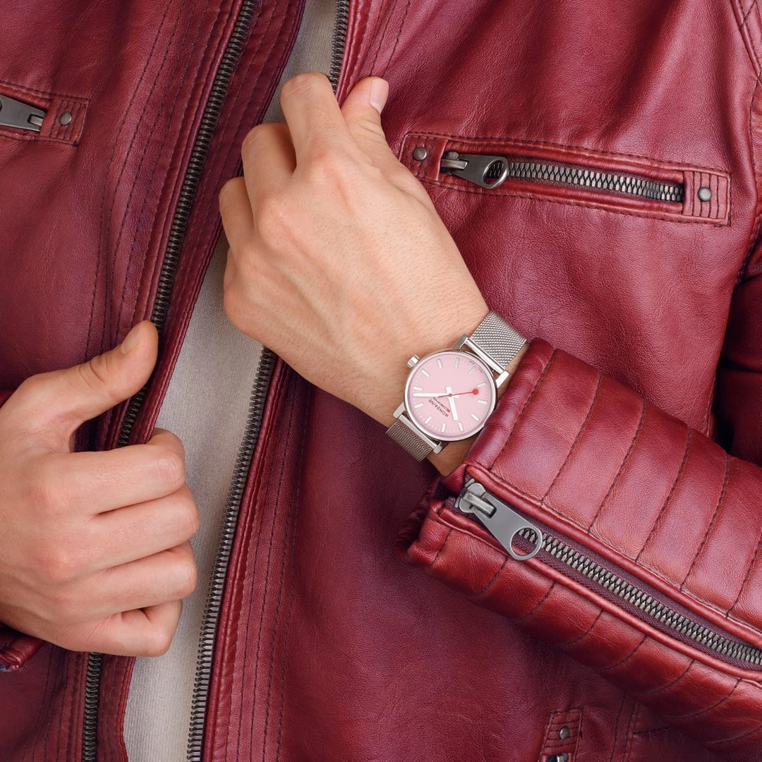 Mondaine Official Swiss Railways Evo2 35mm Sunrise Pink Watch MSE.35130.SM