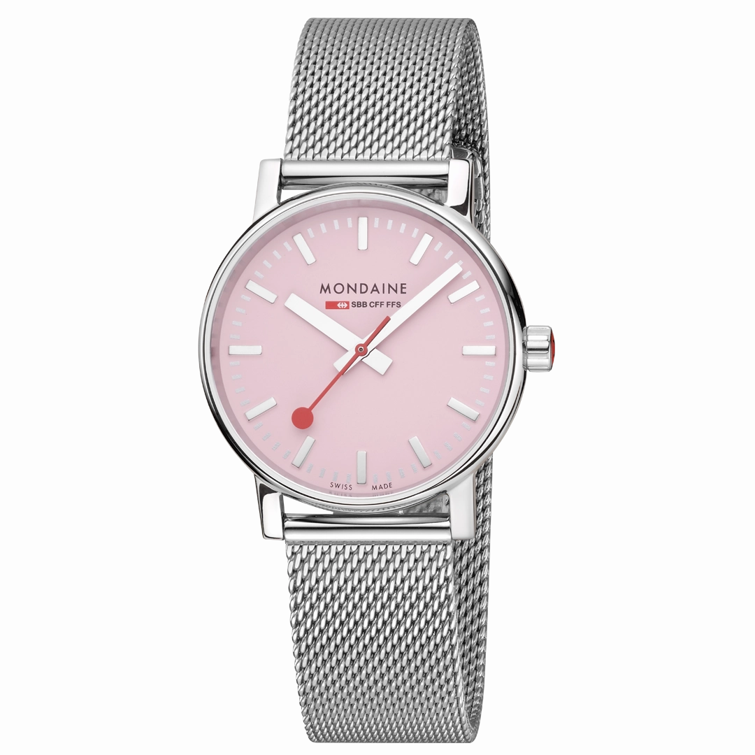 Mondaine Official Swiss Railways Evo2 35mm Sunrise Pink Watch MSE.35130.SM