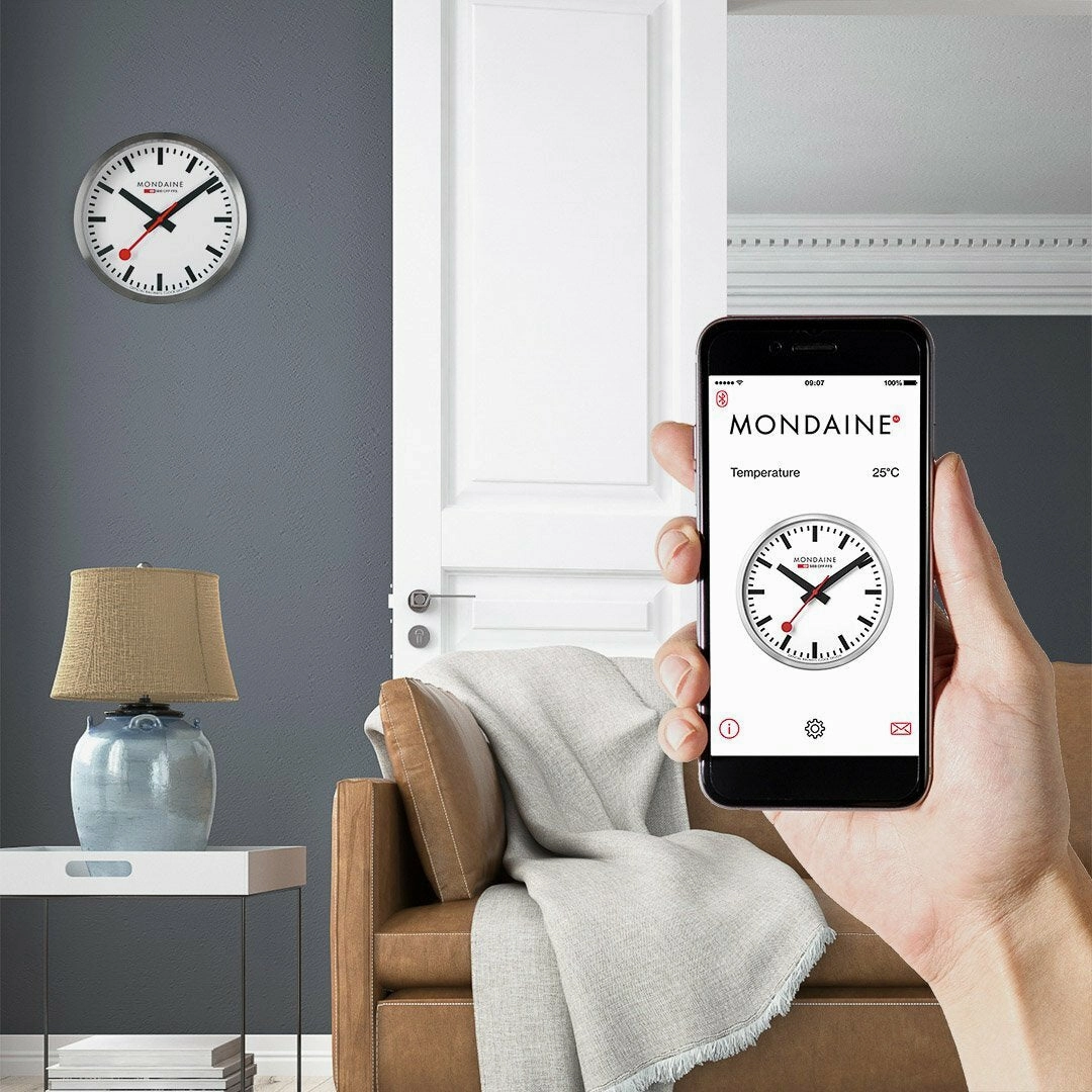 Mondaine Official Swiss Railways Smart Wifi Stop2Go Wall Clock