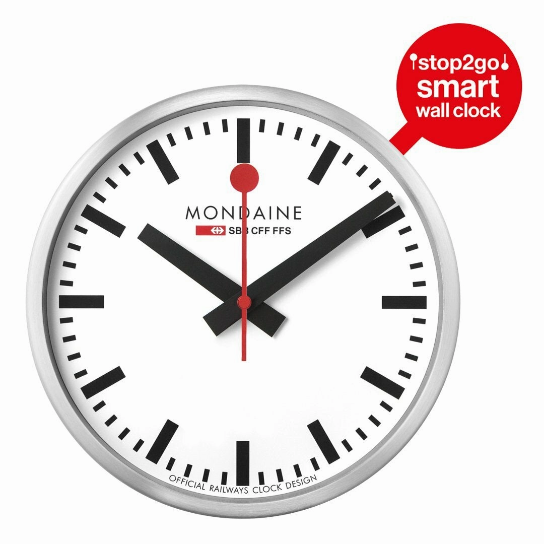 Mondaine Official Swiss Railways Smart Wifi Stop2Go Wall Clock