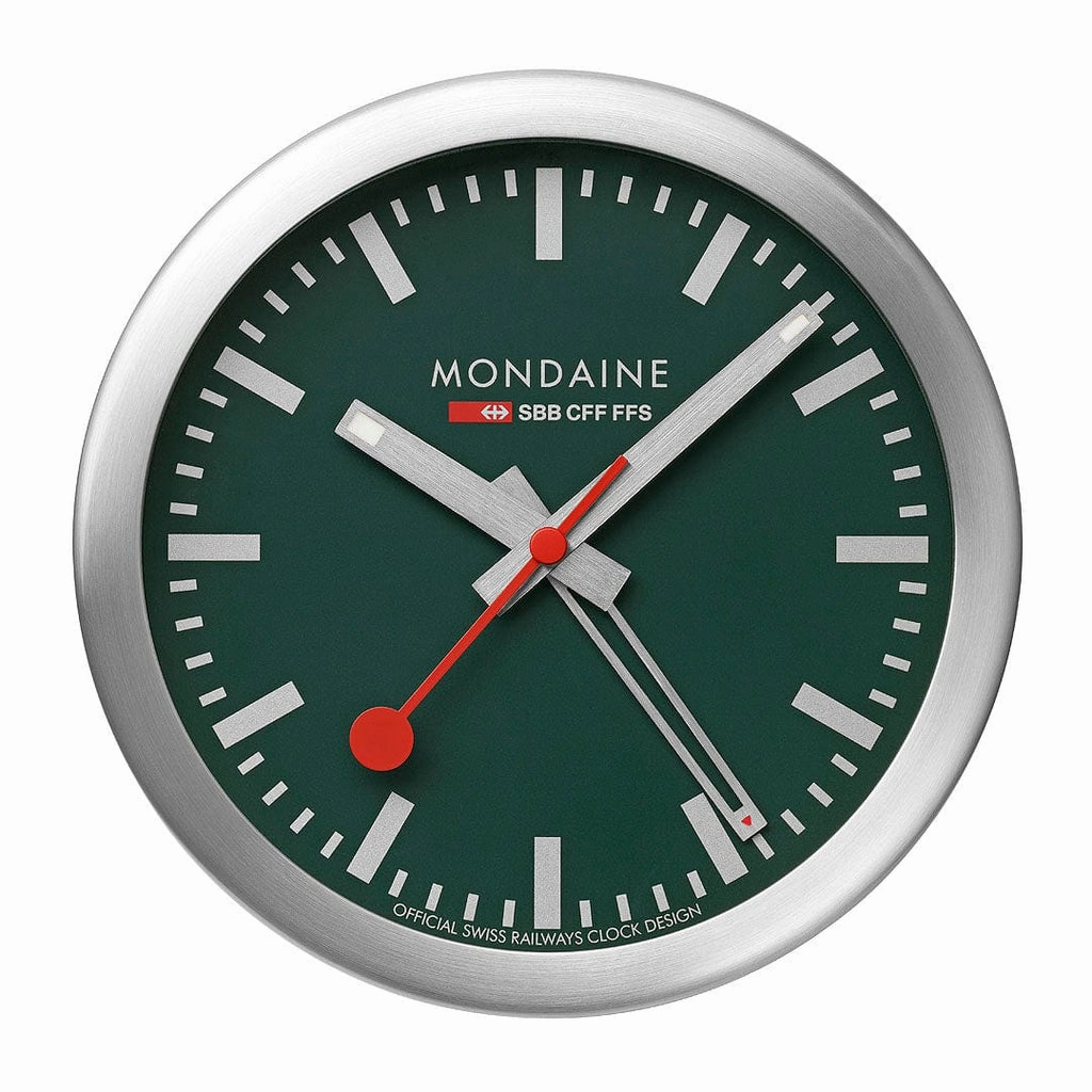 Mondaine Park Green Table and Alarm Clock, A997.MCAL.66SBV.2
