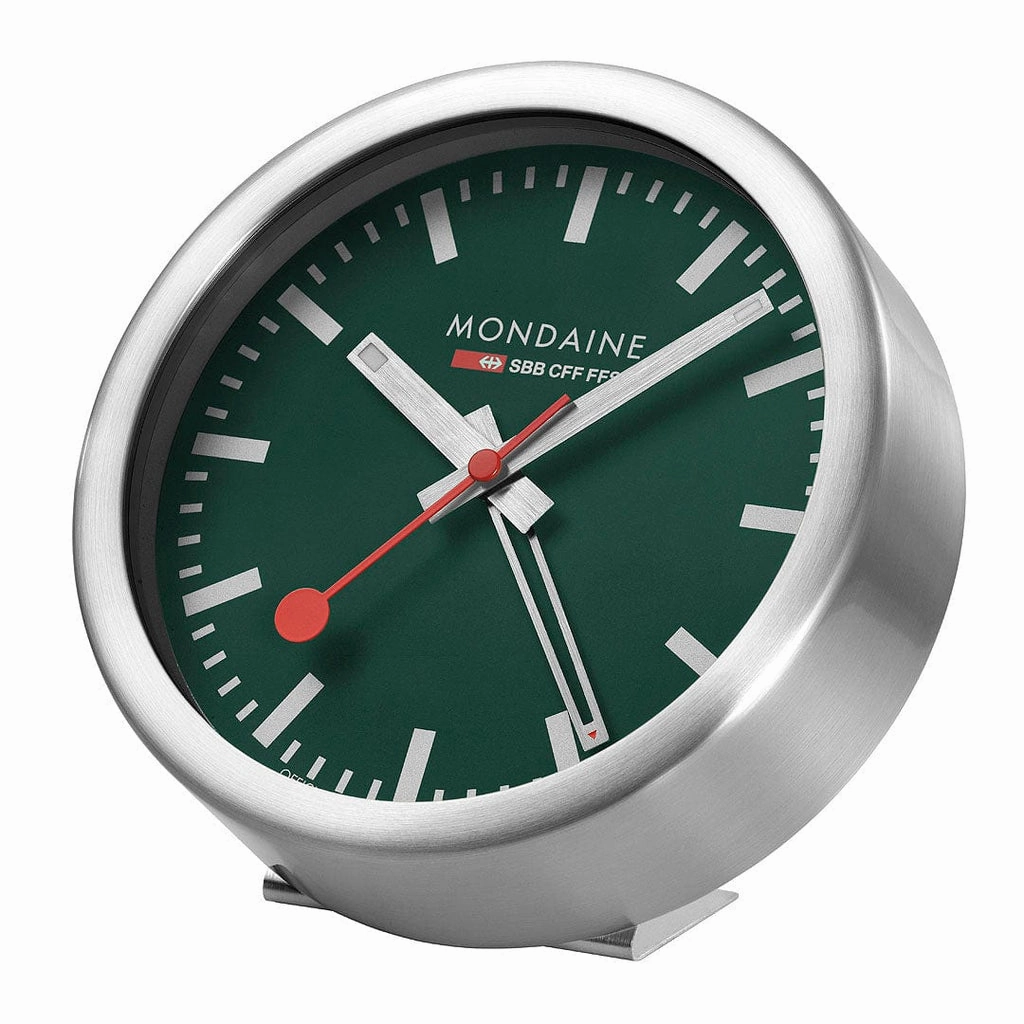 Mondaine Park Green Table and Alarm Clock, A997.MCAL.66SBV.2