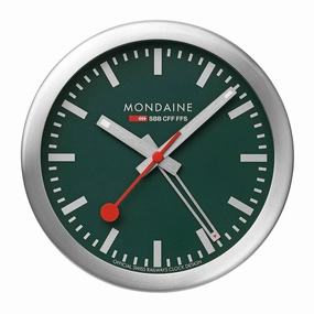 Mondaine Park Green Table and Alarm Clock, A997.MCAL.66SBV.2