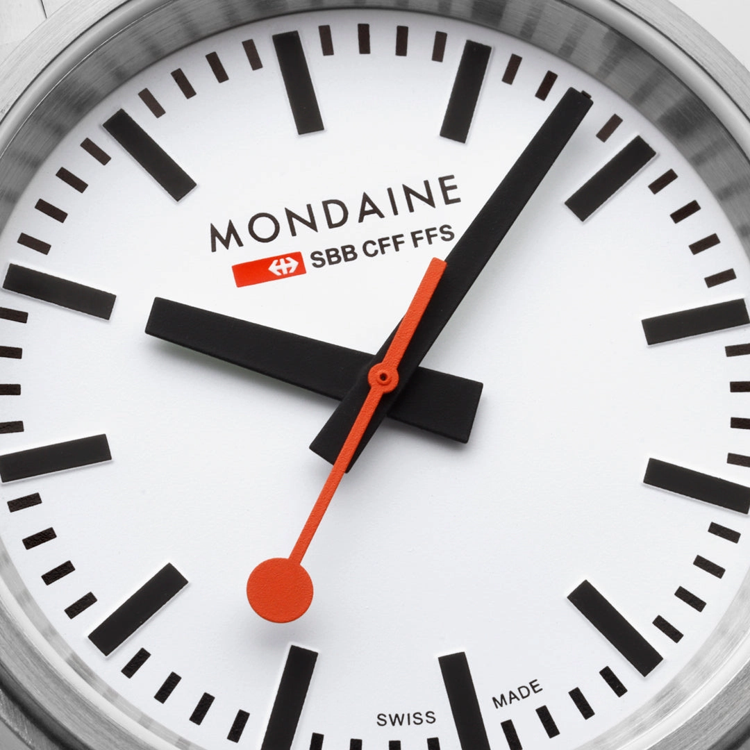 Mondaine Stop2go Backlight White Dial Stainless Steel Watch MST.4101B.SJ.2SE