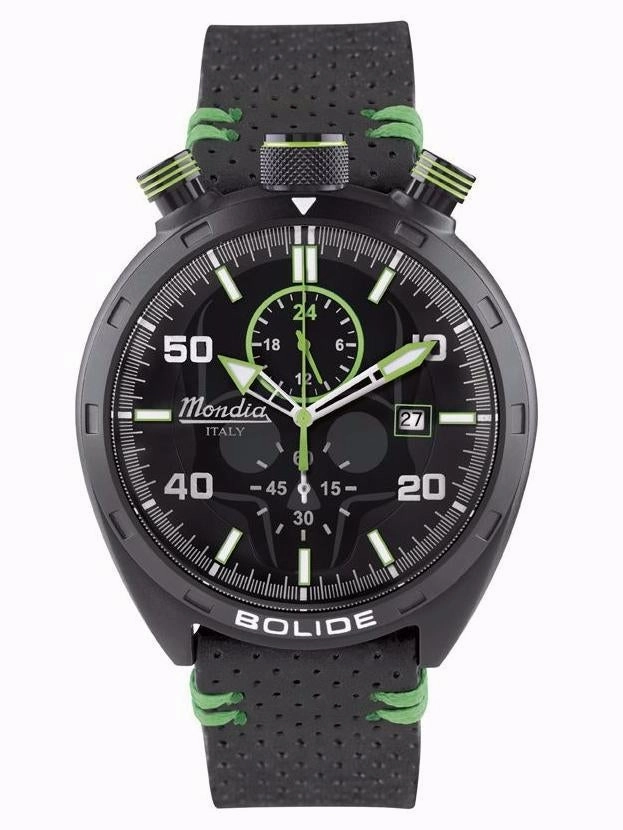 Mondia Italy Bolide Skull Men's Watch Green MI-789-BK-BKGR-CP