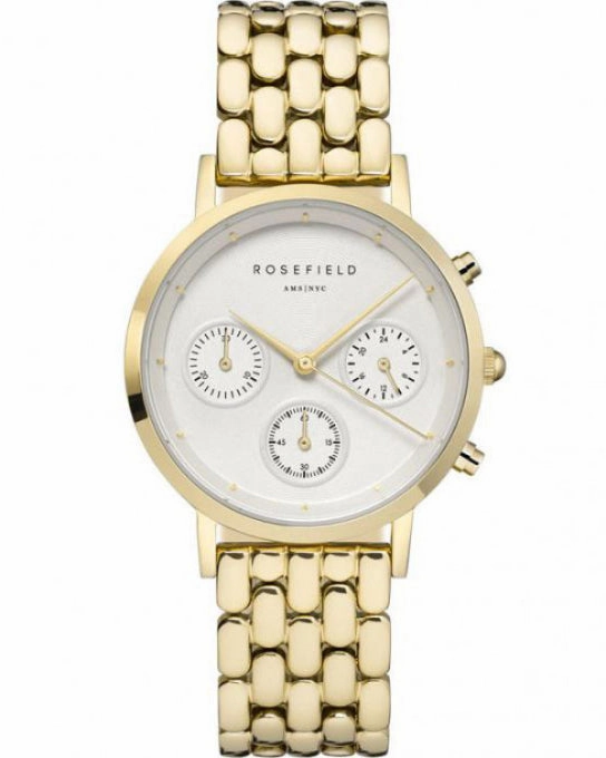 Montre Rosefield GABBY Chrono blanc or jaune NWG-N90