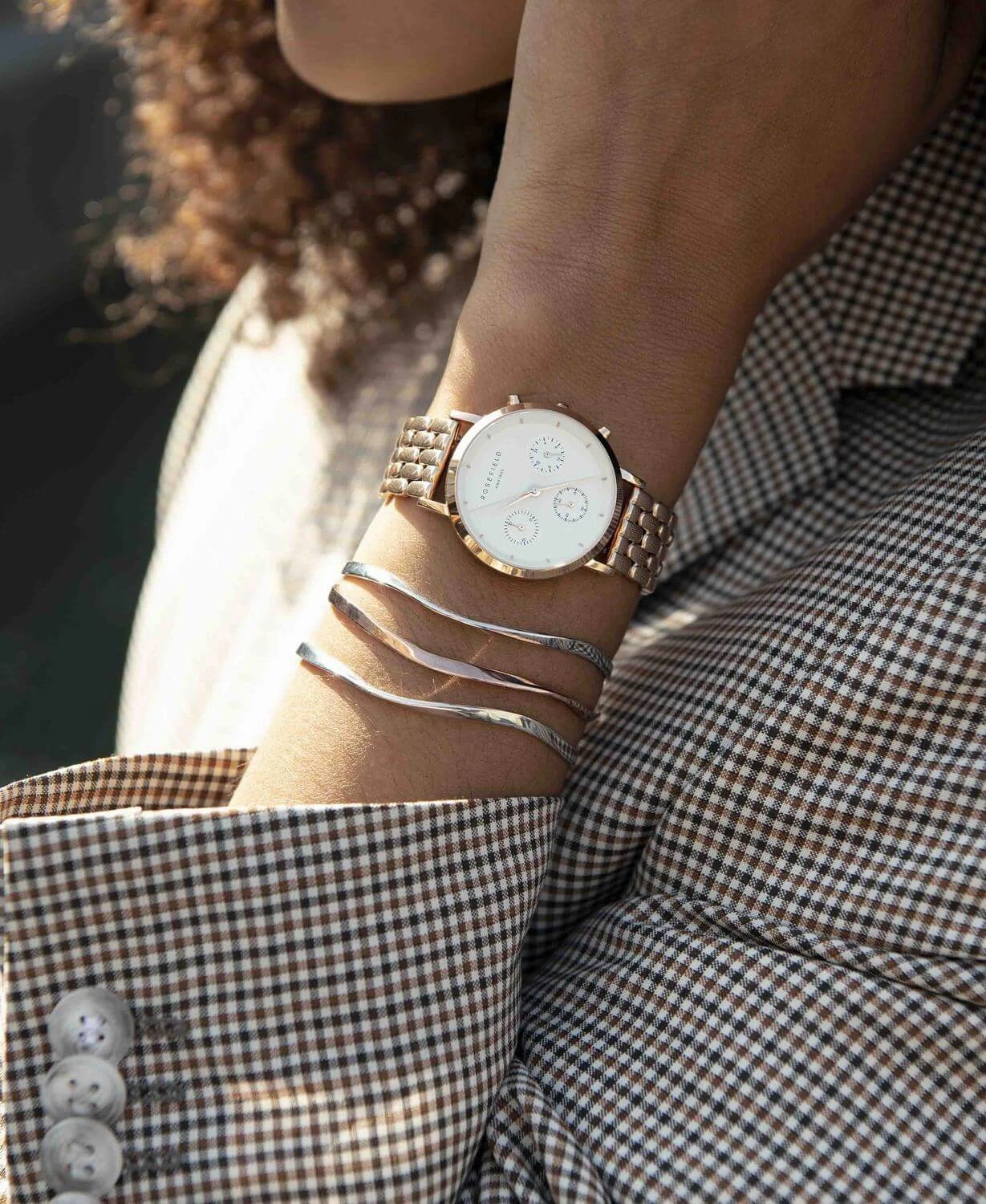 Montre Rosefield GABBY Chrono blanc rose gold NWG-N91