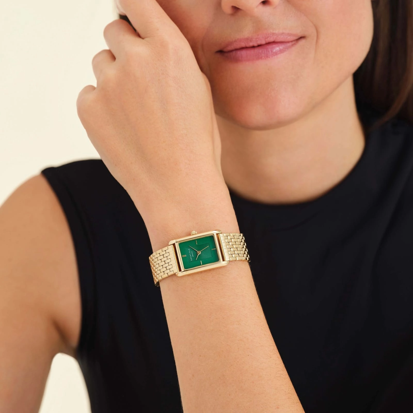 Montre Rosefield Heirloom meraude Or H05