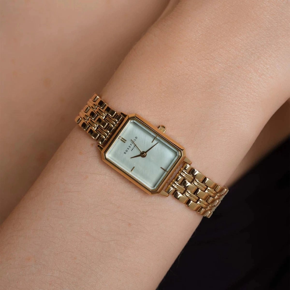 Montre Rosefield Octagon XS Mint Green Gold O71