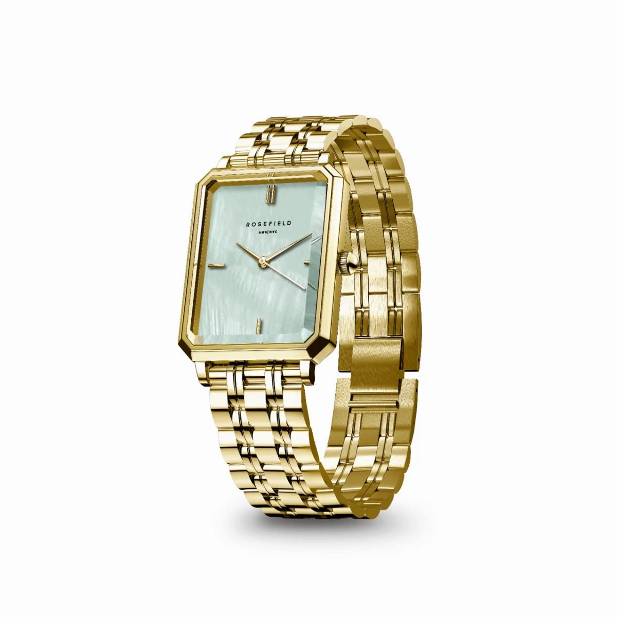 Montre Rosefield Octagon XS Mint Green Gold O71
