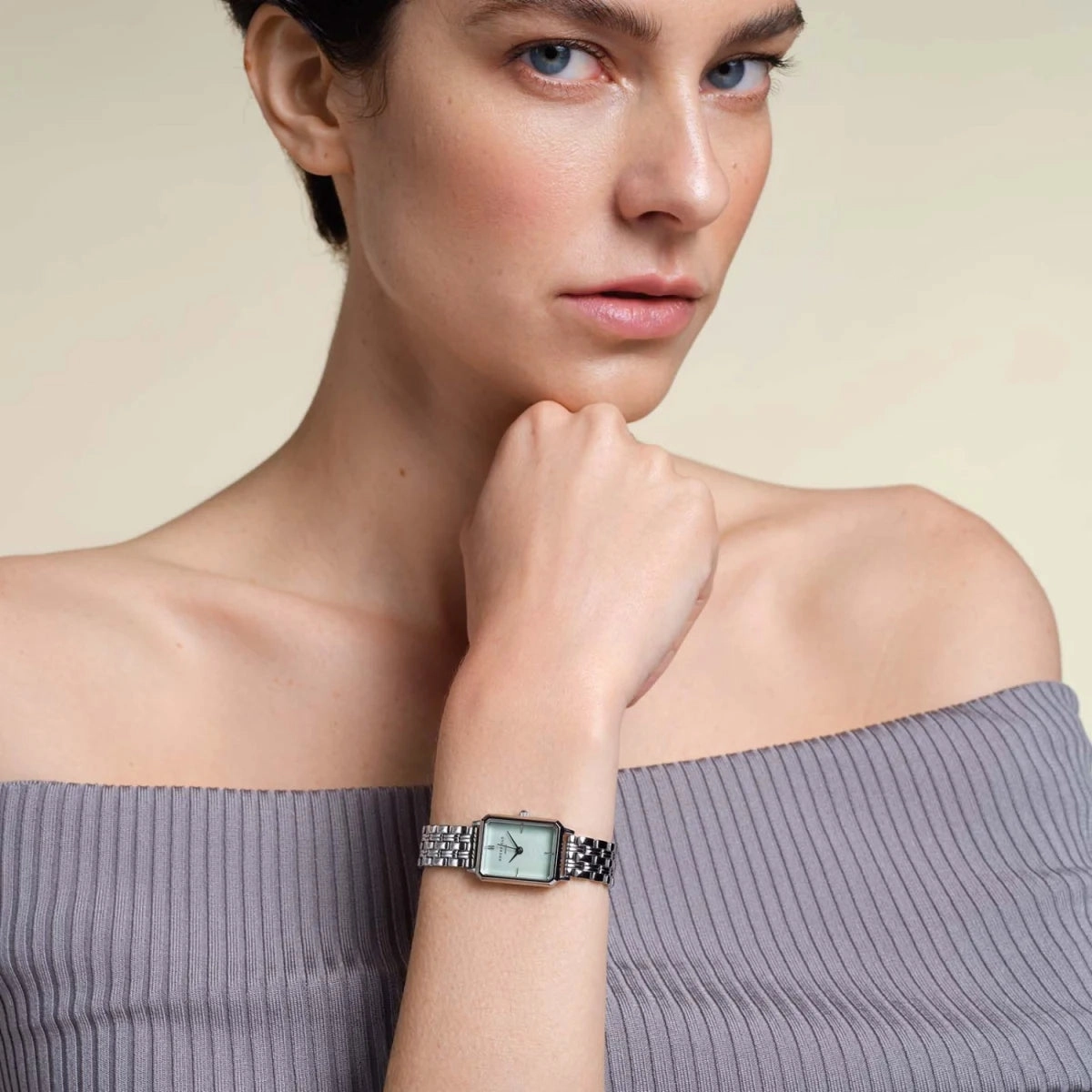 Montre Rosefield Octagon XS Mint Green Silver O72