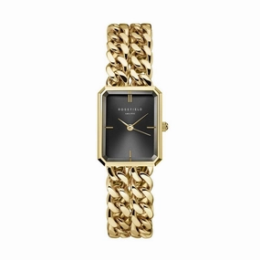 Montre Rosefield Octagon XS Studio Double Chain Noir Or O77